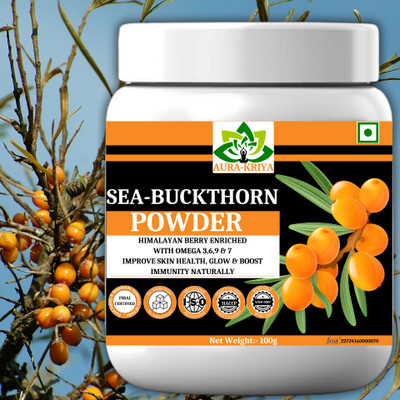 Aura Kriya Sea Buckthorn Berry Powder 200 gm Rich in Omega 3,6,9 & 7 Sea Buckthorn Powder(2 x 100 g)