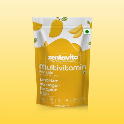 Zentavita Multivitamin Gummies for Kids with added DHA | No Added Sugar(30 No)