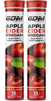 gdm nutraceuticals llp APPLE CIDER VINEGAR EFFERVESCENT 30 TABLETS FOR WEIGHT MANAGEMENT, APPLE FLAVOUR(2 x 15 Tablets)