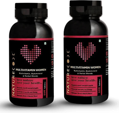 Nature Code Multivitamin Women Supplement With Zinc, Biotin For Immunity, Energy & Strength(2 x 60 Tablets)