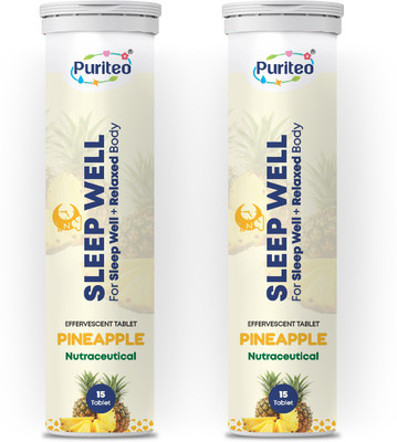 puriteo SLEEP WELL EFFERVESCENT TABLET PINEAPPLE 02(2 x 15 Tablets)