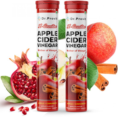 Dr.Provit Apple Cider Vinegar with L-Carnitine for Weight Loss, Converts Fat into Energy(2 x 15 Tablets)