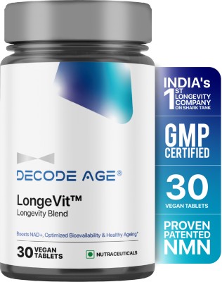 Decode Age LongeVit NMN Supplement Blend to Slow Down Ageing Process(30 Tablets)