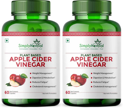 Simply Herbal Apple Cider Vinegar Capsules 500mg(2 x 60 No)