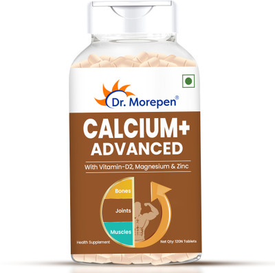Dr. Morepen Calcium+ Advanced Tablets with Vitamin - D2, Magnesium & Zinc - 120 Veg Tablets(120 Tablets)