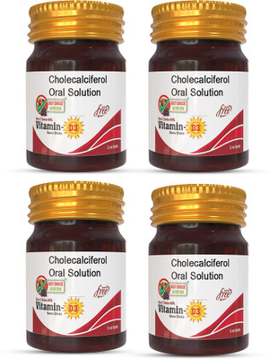 BEST CHOICE NUTRITION Vitamin D3 60k Nano Shots One-A-Week For Strong Bones & Immune System 4×5ml(4 No)
