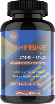 Vitaminhaat Yohimbine HCL Xtend Stack of Yohimbine 2.5 Mg, Caffeine, 60 Veg Capsules(24000 mg)