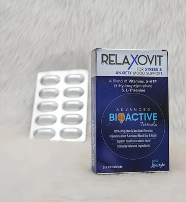 Relaxovit Veg Tablets | High Quality | Supports Muscle & Nerve Relaxaton & Sleeping Pills(30 Tablets)