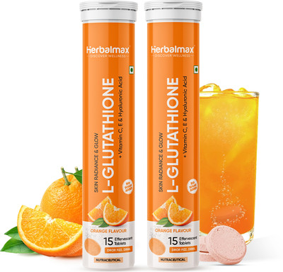 Herbal max Skin Radiance & Glow L-Glutathione, Vitamin C, Vitamin E, & Hyaluronic Acid(2 x 15 Tablets)