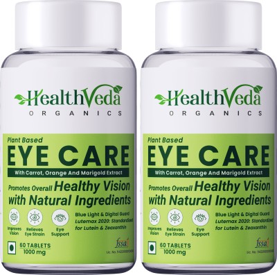 Health Veda Organics Plant Based Eye Care Supplements For Healthy Vision Lutemax 2020(2 x 60 Tablets)