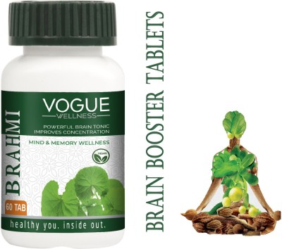 Vogue Wellness Brahmi Tablets Powerful Brain Tonic For Mind & Memory Wellness(60 Tablets)