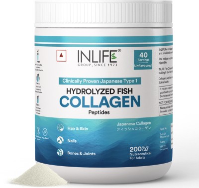 INLIFE Hydrolyzed Marine Fish Collagen Peptides Powder Skin Men Women 200g(Unflavoured)(200 g)