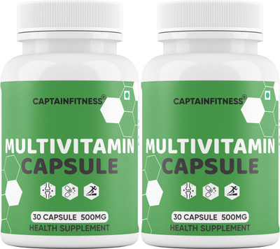CaptainFitness Multivitamin | Vitamins & Minerals |Boosts Immunity & Overall Well Being|08(2 x 30 Capsules)