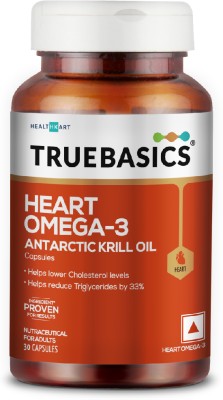 TRUEBASICS Heart Omega-3 Antarctic Krill Oil, for Healthy Heart(30 Capsules)