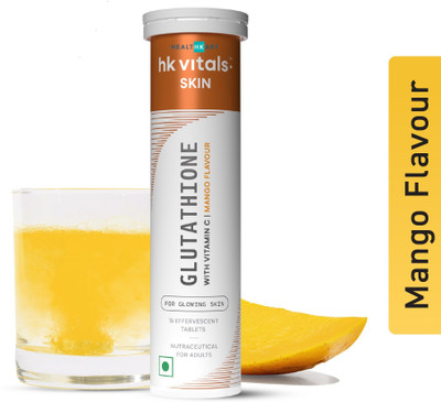 HEALTHKART HK Vitals Glutathione Skin Glow Effervescent Tablets with Vitamin C & E, Mango(15 Tablets)