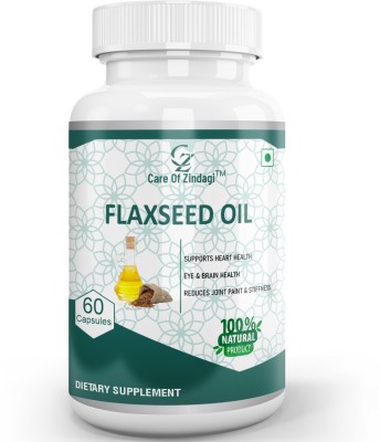 Care of Zindagi Flaxseed Oil Capsules With Omega 3 6 9 For Eyes , Brain & Joint Pain - 60 Caps(1000 mg)