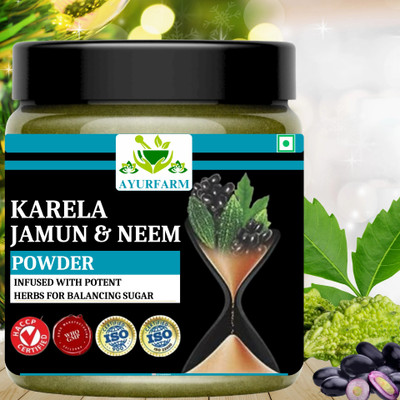 Ayur Farm Karela Jamun Neem Powder | Neem Karela Jamun Powder for Sugar Control(100 g)