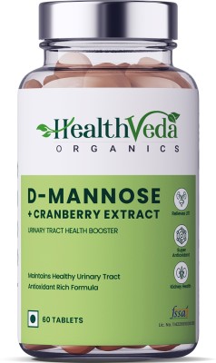 Health Veda Organics D-MANNOSE + CRANBERRY Extract | Supports Kidney Health & Urinary Tract Infection(60 Tablets)