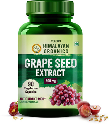 Vlado's Himalayan Organics Grape Seed Extract 500mg/Serving for Healthy Cholesterol Level - 90 Veg Capsules(90 Capsules)