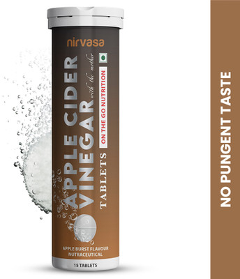 Nirvasa Apple Cider Vinegar Effervescent Tablets | ACV Tablets of Apple Burst Flavour(15 Tablets)