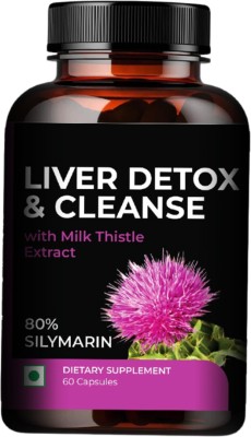 Almora Herbals Liver Detox & Cleanse With Milk Thistle Extract For Men & Women(60 Capsules)