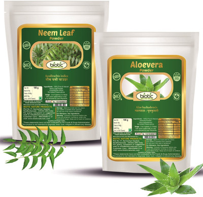 biotic Neem & Aloevera Powder for Diabetes (100gms each)(2 x 100 g)