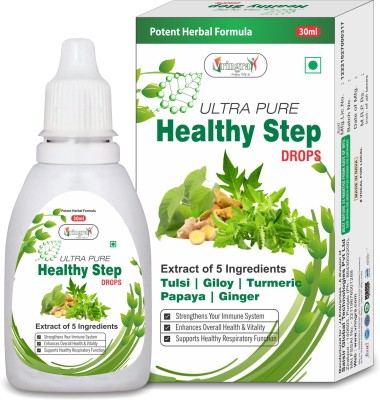 Vringra Healthy Step Drops Immunity Booster-Tulsi,Ginger,Giloy,Turmeric & Papaya Extract(30 ml)