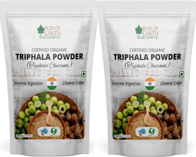 Bliss of Earth 2x400gm Organic Triphala Powder Churan Ayurvedic Herbal Helps Digestion Immunity(2 x 400 g)