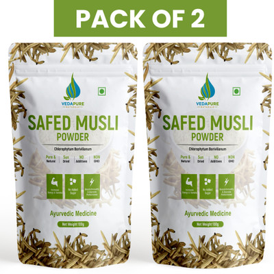 Vedapure Natural & Pure Safed Musli Powder Supports Vigor & Vitality(2 x 100 g)
