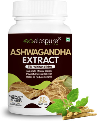 ALPSPURE Ashwagandha Tablets 1000 mg / General Wellness / Natural Immunity Booster(60 Tablets)