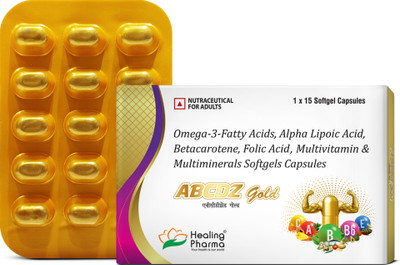 healing pharma ABCD Gold Omega 3 Fish Oil Capsules for Hearth and Bone Health(15 Capsules)