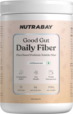 Nutrabay Good Gut Daily Fiber | Unflavoured | Plant Based Prebiotic Soluble Fiber(200 g)