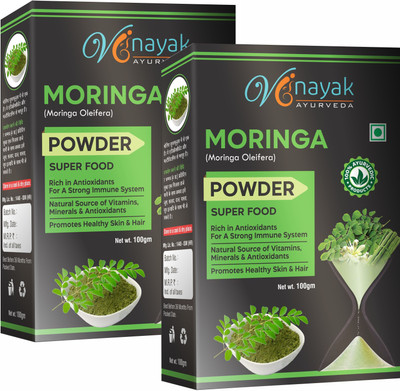 VINAYAK AYURVEDA Pure Moringa Leaf Powder For Weight Loss - Pack of 2(2 x 100 g)