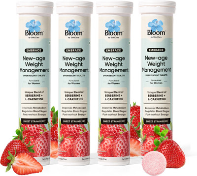 Bloom Berberine + L-Carnitine Effervescent Tablets | Complete Weight Management(4 x 20 Tablets)