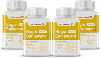 Liver Sanjeevani Sugar Sanjeevani Ayurvedic Supplement for Blood Sugar Support & Insulin Function(4 x 30 Capsules)