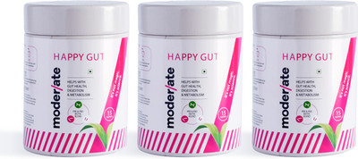 Moderate Happy Gut Pre & Probiotic Supplement | Promote Gut Health, Digestion, Metabolism(3 x 15 g)