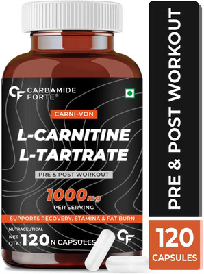 CARBAMIDE FORTE L-Carnitine Tablets for Fat Loss 1000mg | L-Tartrate & Carnitine Supplement(120 Tablets)
