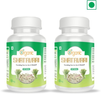 360 Degree Organic Shatavari Powder Tablet 500mg, Support Lactation, Herbal Supplement for Women(2 x 60 Tablets)