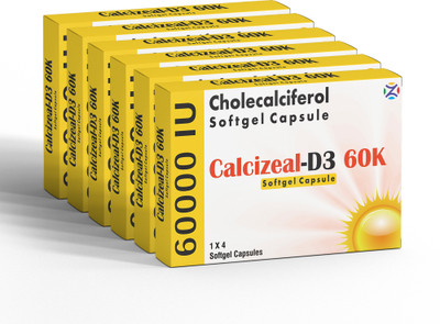 Zeal Pharmacure Calcizeal-D3 60K Softgel Capsule(6 x 4 Capsules)