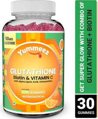 NATURYZ L-Glutathione with Biotin 2-in-1 Gummies & Vitamin C For Bright Glowing Skin(30 x 1 Tablets)