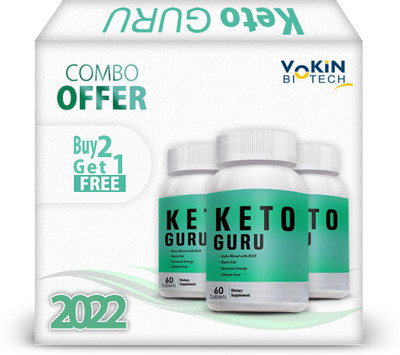 Vokin Biotech Keto Guru With Green Coffee Extract 60 Tablets for Weight Loss Pack of 3(3 x 60 Tablets)