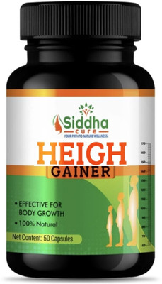 Siddha cure Heigh Gainer capsule for Fast growth to Look Longer(50 Capsules)