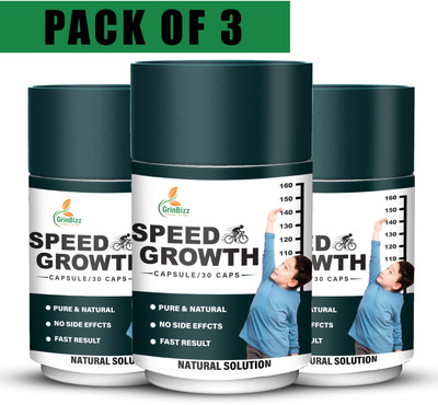grinbizz Natural Growth Enhancer Ayurvedic Herbal Speed Growth Capsules for Men & Women(3 x 30 Capsules)