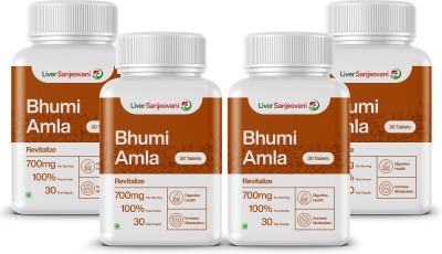 Liver Sanjeevani GMP Certified Bhumi Amla Liver Detox Health Supplement Ayurvedic Herbs(4 x 30 Tablets)