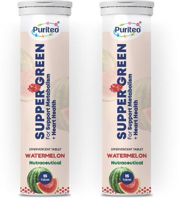 puriteo SUPPER GREEN EFFERVESCENT WATERMELON 02(2 x 15 Tablets)