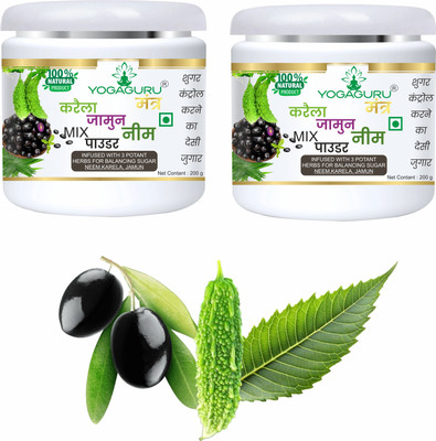 YOGAGURU MANTR Karela,Jamun Powder Supplement Regulate Sugar Management (200g) set2(2 x 200 g)