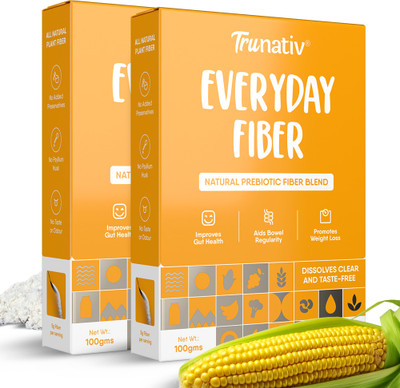 TruNativ Everyday Fiber, Bloating,Gas,Constipation & Acidity Relief, Unflavoured(2 x 100 g)