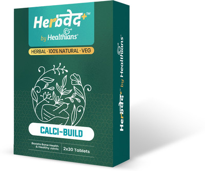 Herbved by Healthians Calcium Supplement Tablets for Stronger Bones & Teeth|Improves Bone Density(60 Capsules)