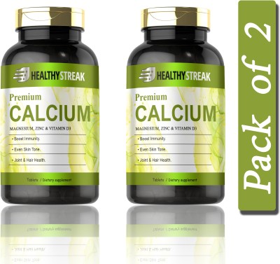 Healthy Streak Calcium, Magnesium, Zinc, D3 & B12 Tablets (S189)(2 x 60 Tablets)