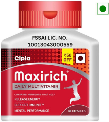 Cipla Maxirich Daily Multivitamin & Minerals Softgels Capsule Botttle(30 Capsules)